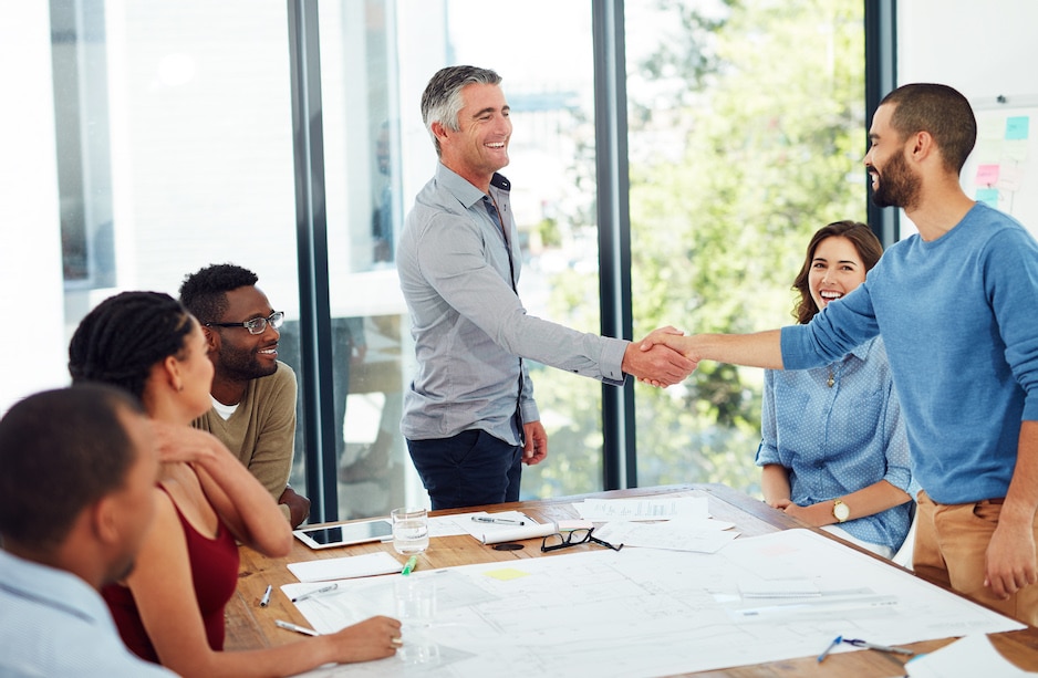 Creativity is contagious, pass it on. Cropped shot of a group of architects in the boardroom.